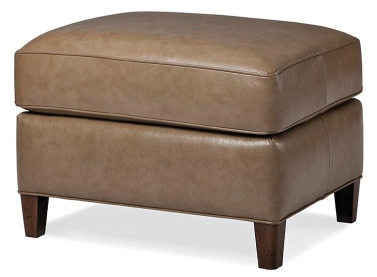 Hancock & Moore Ricki Contemporary Leather Ottoman Malouf Furniture